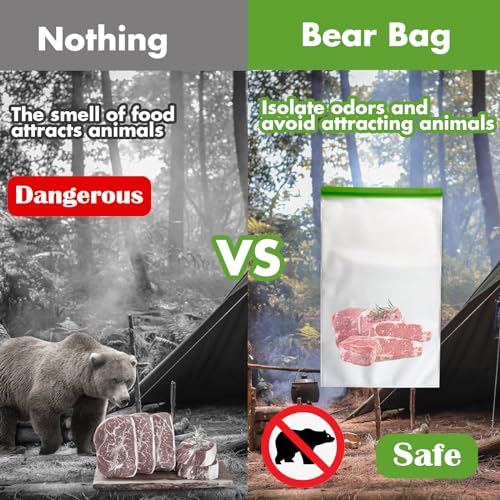 TAINESS Odor Proof Food Storage Bear Bags Reusable Zipper Barrier Bags Airtight Bags Keep Fresh and Waterproof for Backpacking, Camping, Outdoor Bear Proof Refrigerator Freezing (2 Pack) - Image 2