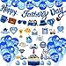 Funnlot Happy Fathers Day Decorations 64pcs with Banner Cake Topper Balloons Ceiling Hangings More in Red Mint Colors - Image 4