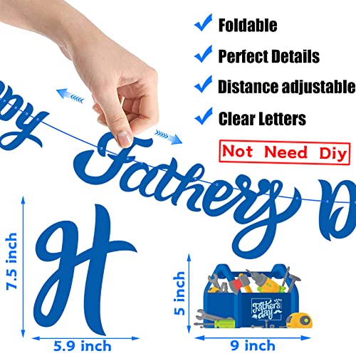 Funnlot Happy Fathers Day Decorations 64pcs with Banner Cake Topper Balloons Ceiling Hangings More in Red Mint Colors - Image 5