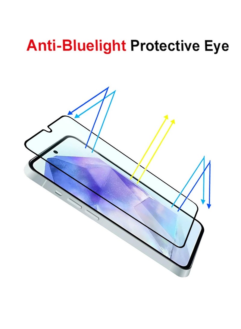 Techie Anti Blue Light Tempered Glass Screen Protector for Samsung Galaxy A55 – 9H Hardness, Anti-Reflective, Bubble-Free, 0.33mm, Easy Installation  - Image 2