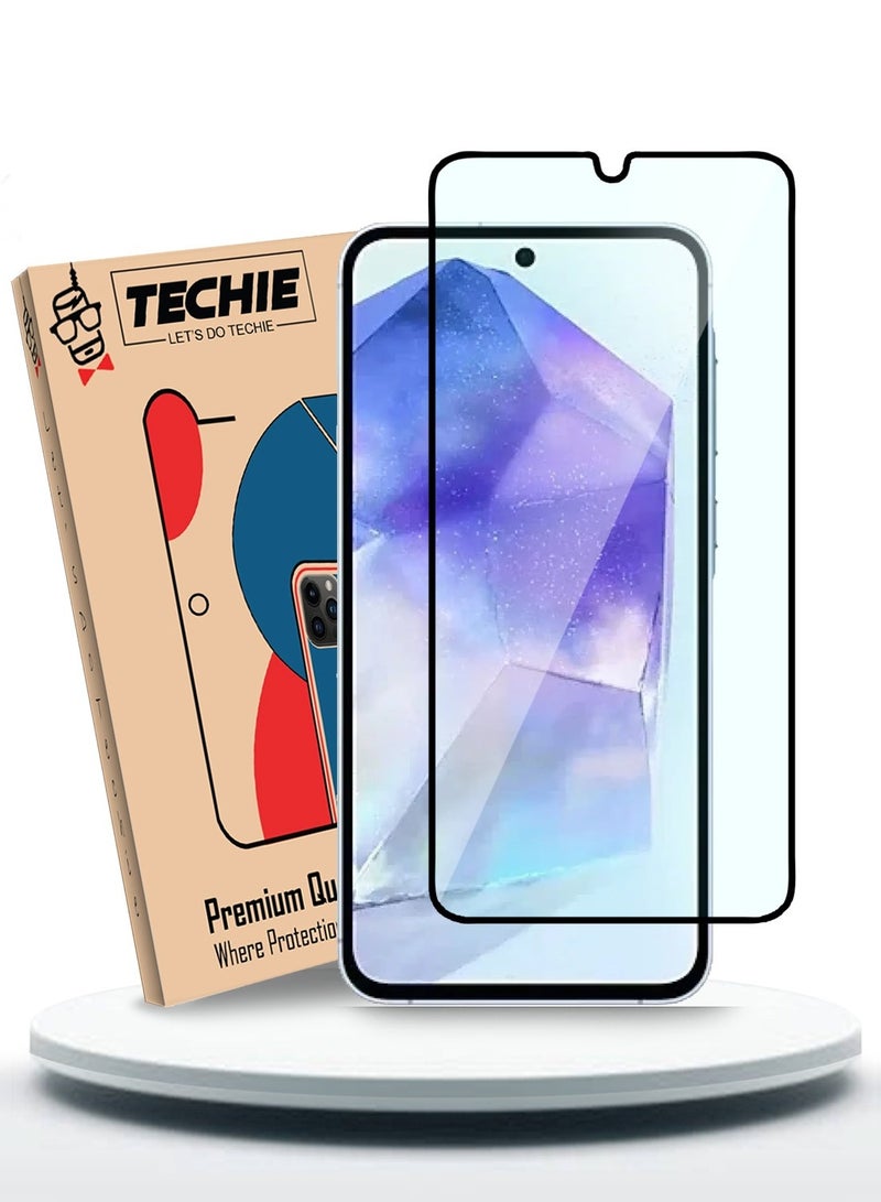 Techie Anti Blue Light Tempered Glass Screen Protector for Samsung Galaxy A55 – 9H Hardness, Anti-Reflective, Bubble-Free, 0.33mm, Easy Installation  - Image 1