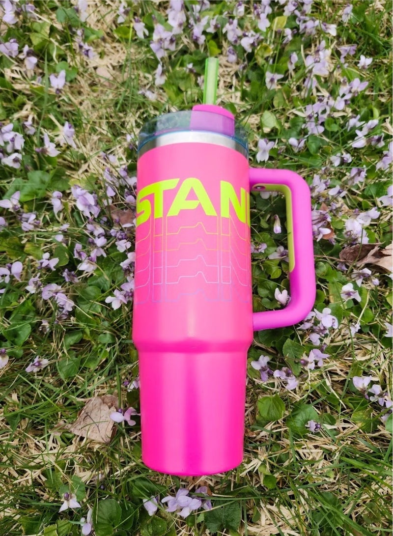 Stanley Reverb 40oz Ultra-Resilient Hot Magenta Stainless Steel Insulated Tumbler – Oversized Travel Mug with Advanced Double-Wall Vacuum Seal for Maximum Temperature Retention – Flip-Top Leakproof Lid & Eco-Friendly Reusable Straw – Hot & Cold Drink Thermal Cup for Gym, Office, Commute, Travel & Outdoor Use - Image 1
