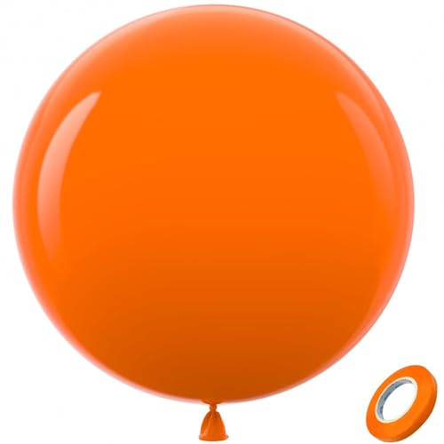 Bezente Orange Giant Balloons 36 Inch 8 Pack Jumbo Large Round Light Orange Latex Balloon for Photo Shoot Birthday Graduation Bridal Shower Halloween Party Decorations - Image 1