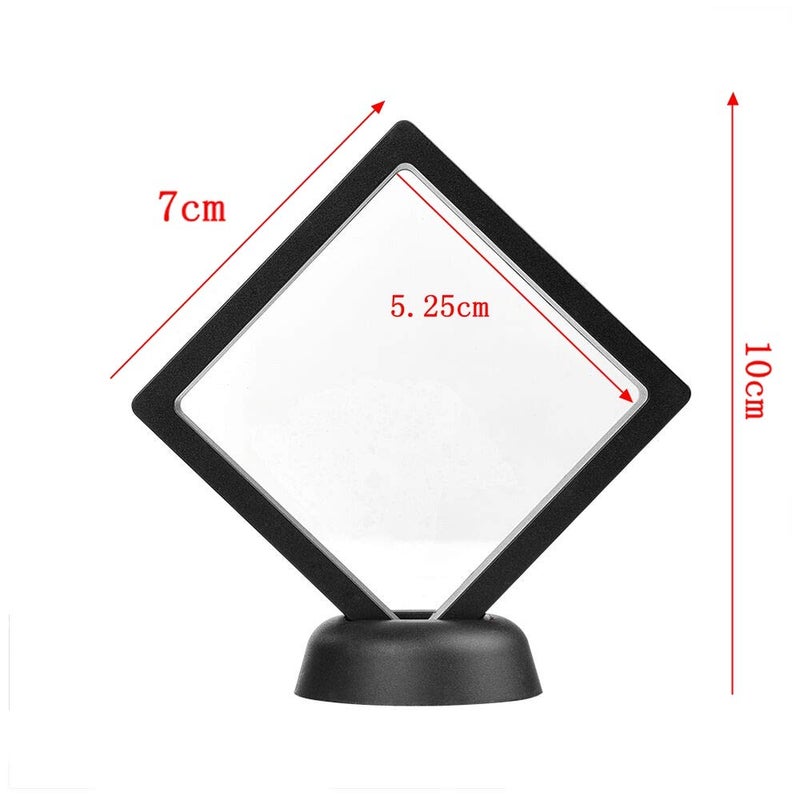 CrazyStorey Set of 10 Pcs Black Diamond Shape Display 3D Floating Frame Display Holder Stands ï¼ŒMedallions, Jewelryï¼ŒChallenge Coinï¼Œ2.75 x 2.75 x 0.75 inches - Image 3