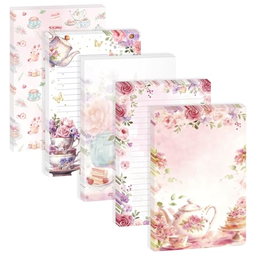Pineraap 100 Sheets Tea Party A5 Refills Papers for Planner Insert Binder, 120GSM Thick Floral Teapot Notebook Fillers, Garden Tea Time 6 Hole Loose Leaf Papers for A5 6 Ring Binder Journal Diary Budget - Image 1