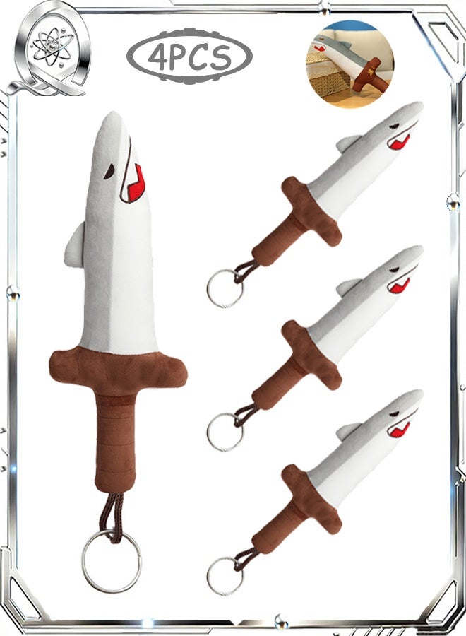 Quantum 4 PCS Tiny Shark Plush Keychain, Shark Keychain Cute Decorative Plush Toy Accessory, Fun Buddy For Purse Backpack Handbag - Image 1