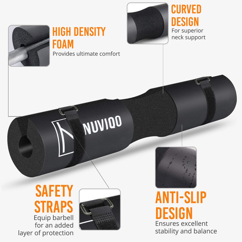 Nuviqo Cushioned Barbell Pad for Lunges and Hip Thrusts - Protects Neck and Shoulders During Barbell Training - Image 2