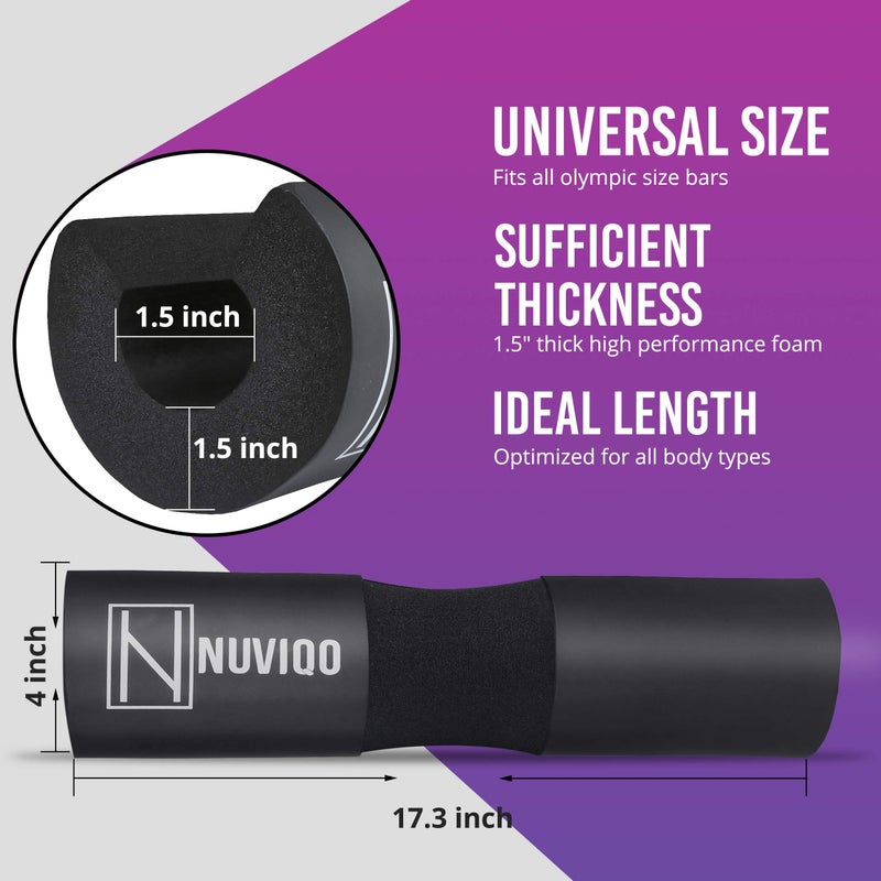 Nuviqo Cushioned Barbell Pad for Lunges and Hip Thrusts - Protects Neck and Shoulders During Barbell Training - Image 4