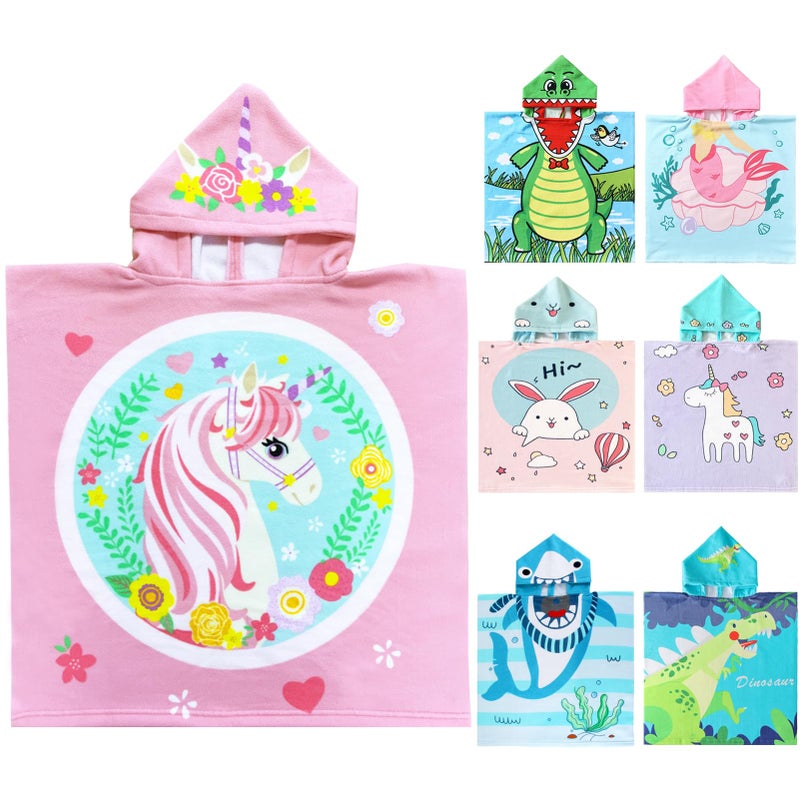 NovForth Kids Beach Towel for Boys Girls Mermaid Hooded Bath Towel Wrap Toddler Pool Towel with Hood
