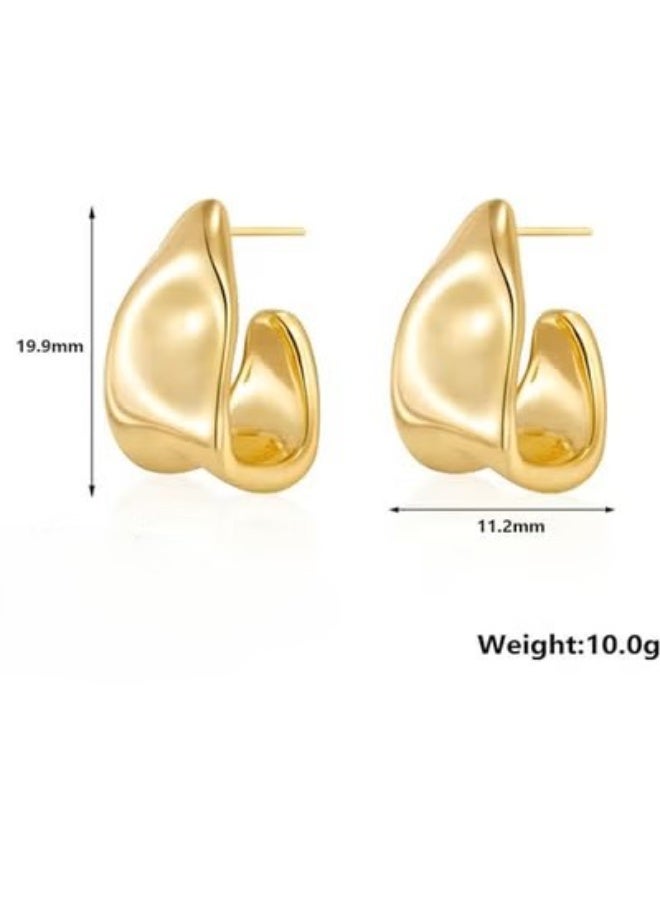 Ucanbe Irregular Geometric Stud Earrings S925 Silver Needle Minimalist Elegant Women Earrings - Image 5