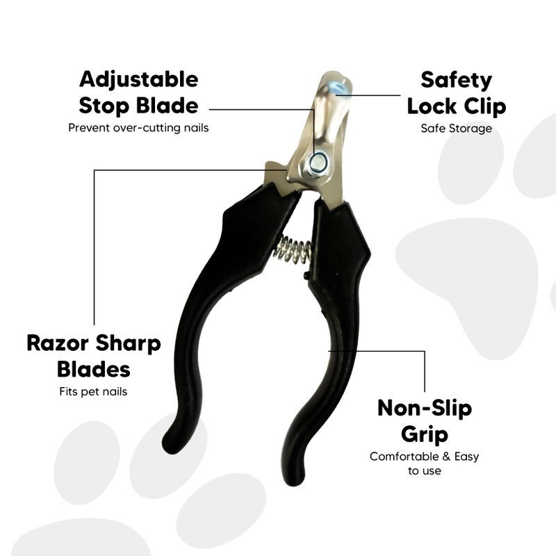 LetsShave EZ-WIZZY 3-in-1 Pet Grooming Kit | Cat & Dog Nail Clippers with Safety Guard, Nail File & Hair Comb | Professional Pet Care Combo for Safe & Stress-Free Grooming - Image 3