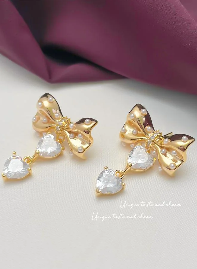 Take Two  Embellished Bow Dangle Earrings for Women | Best Price UAE