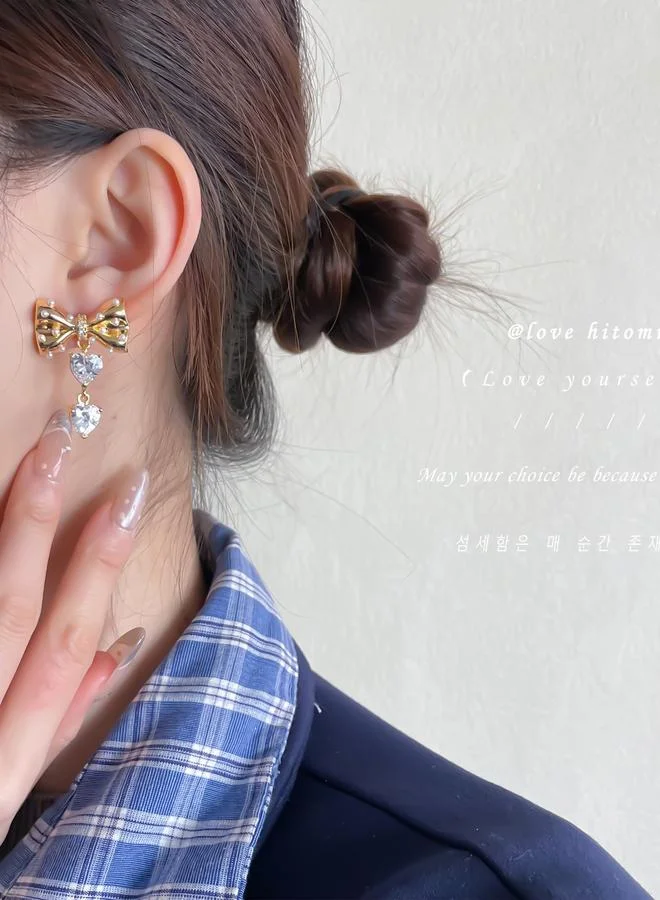 Embellished Bow Dangle Earrings