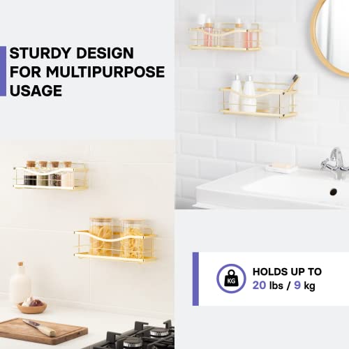 KINCMAX Shower Caddy Organizer - Self Adhesive Wall Shower Shelf - Stainless Steel Bath Shampoo Holder and Storage Rack - Image 4