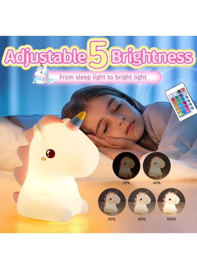 One Fire 【GIFTS PACKAGE】Unicorns Gifts for Girls Unicorn Night Lights, 16 Colors & Remote Control Baby Night Light Lmap, Rechargeable Cute Lamp for Bedrooms,Cute Unicorn Gifts for Kids Gifts Teen Girl Gifts - Image 3
