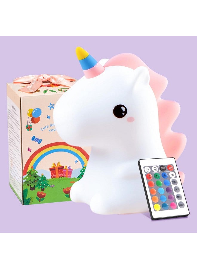 One Fire 【GIFTS PACKAGE】Unicorns Gifts for Girls Unicorn Night Lights, 16 Colors & Remote Control Baby Night Light Lmap, Rechargeable Cute Lamp for Bedrooms,Cute Unicorn Gifts for Kids Gifts Teen Girl Gifts - Image 1