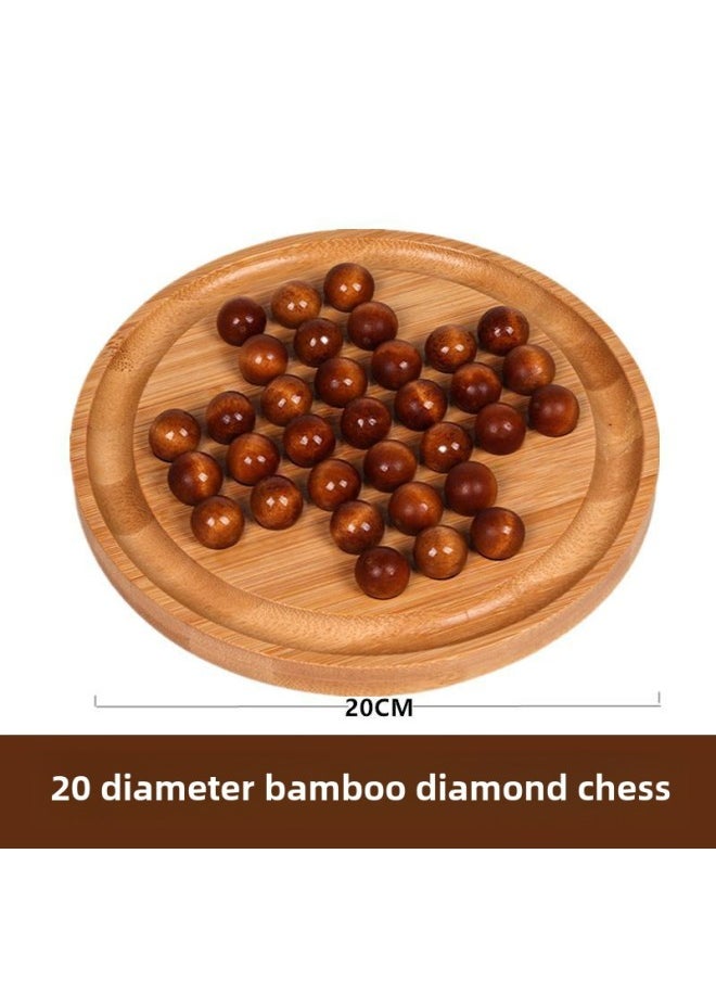 Solid Wooden Bamboo Single Noble Chess Kongming Chess Diamond Chess Independent Chess A Toy For One Person To Play-Specification:Diamond Chess  - Image 1