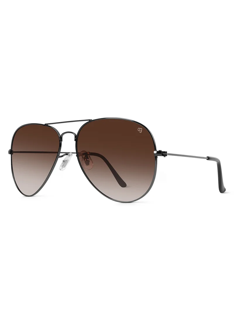 Woggles UV-Protected Brown Aviator Sunglassses