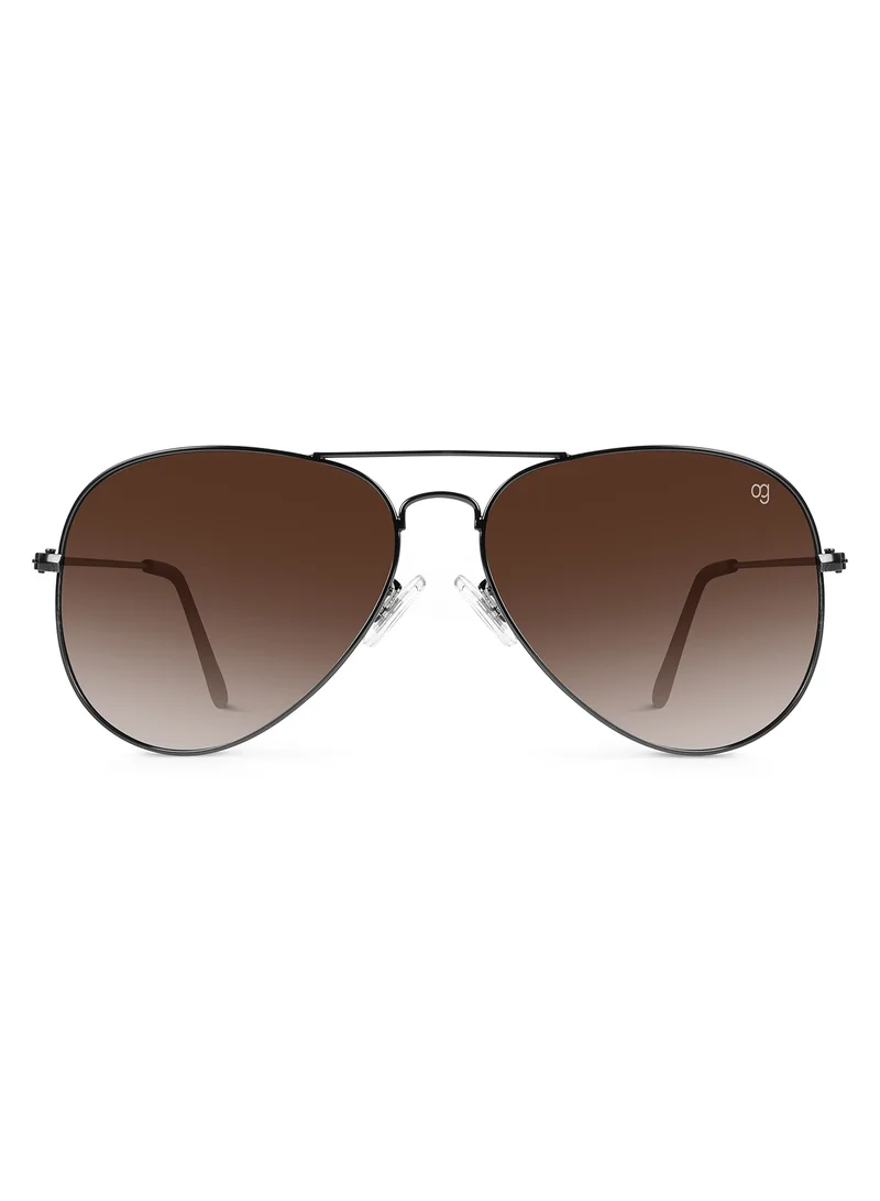 Woggles UV-Protected Brown Aviator Sunglassses