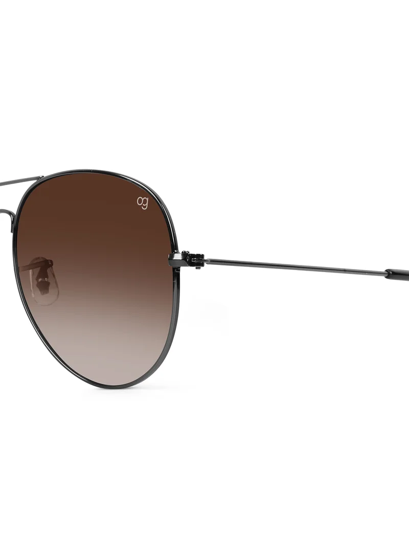 Woggles UV-Protected Brown Aviator Sunglassses