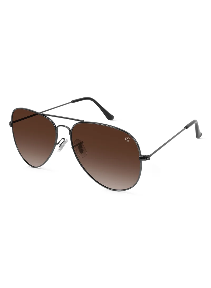 Woggles UV-Protected Brown Aviator Sunglassses