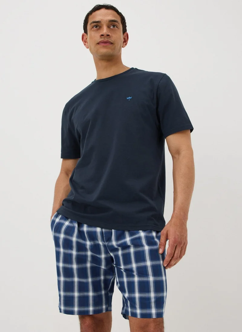 ماتلان Blue Check Woven Short Pyjama Set