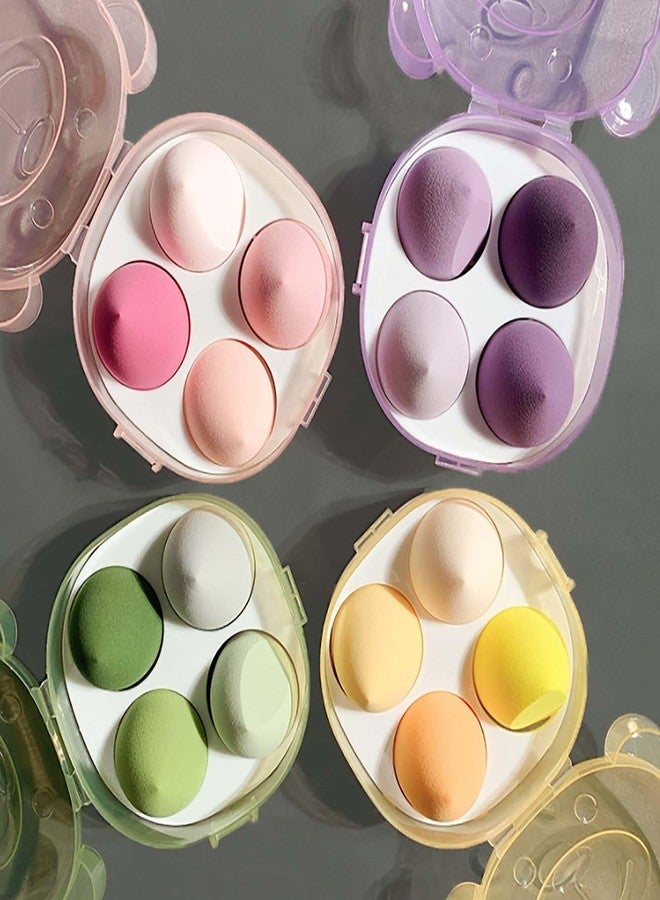 Sunaina Makeup sponge blender set with Bear shape box, non-latex soft quality beauty blender for foundation, powder, blending, with egg case, flawless for cream & liquid (color may vary)(pack of 4) - Image 2
