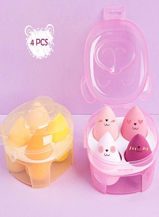 Sunaina Makeup sponge blender set with Bear shape box, non-latex soft quality beauty blender for foundation, powder, blending, with egg case, flawless for cream & liquid (color may vary)(pack of 4) - Image 3
