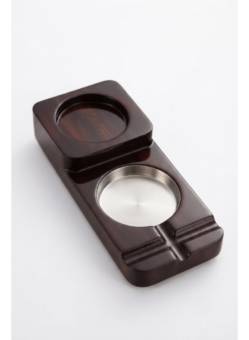 A wooden cigar ashtray featuring slots for holding cigars - Image 4
