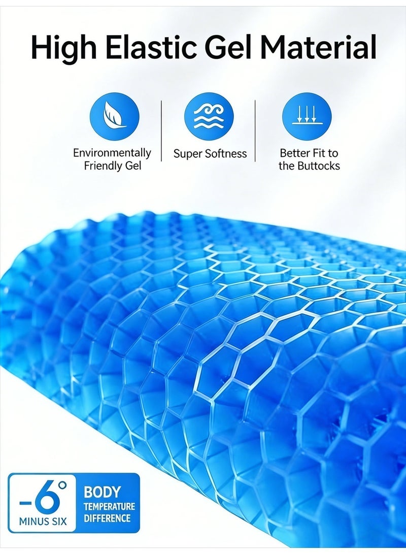 CKIKH gel seat cushion with anti-slip cover, double-layer upgraded thickened design to relieve hip pain, suitable for car seats, office chairs, wheelchairs, etc. - Image 5