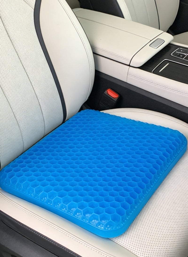 CKIKH gel seat cushion with anti-slip cover, double-layer upgraded thickened design to relieve hip pain, suitable for car seats, office chairs, wheelchairs, etc. - Image 1