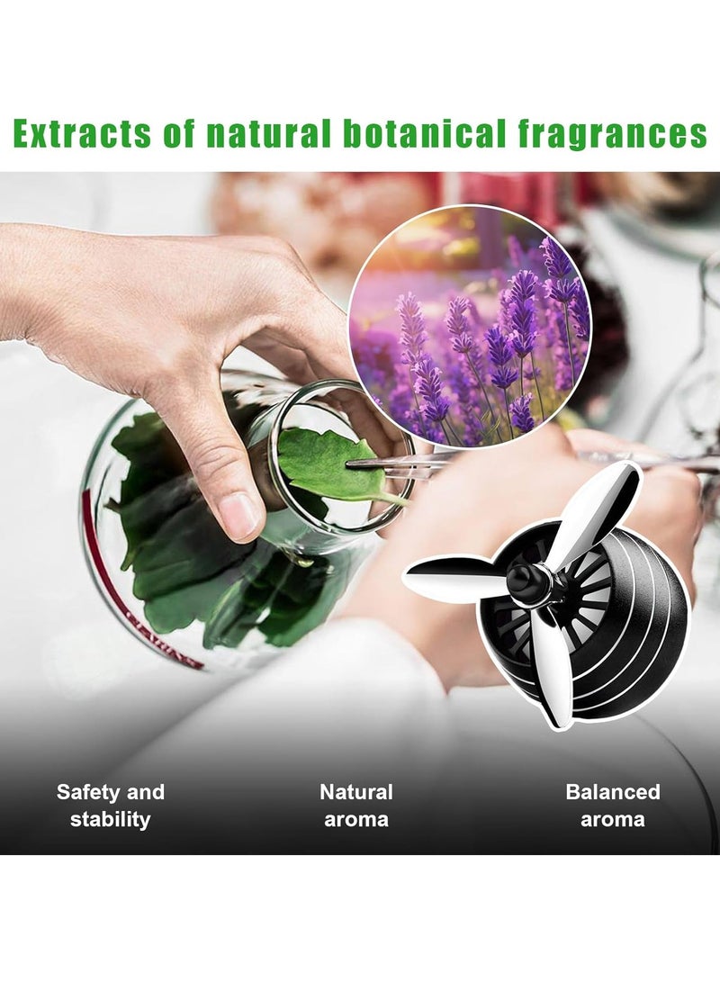 2 Pack Car Perfume Car Air Conditioning Outlet Small Fan Aromatherapy, Air Force Propeller Shape Car Air Conditioning Outlet Aromatherapy Clip With Light( Sliver Contains 6 Aromatherapy Tablets) - Image 5