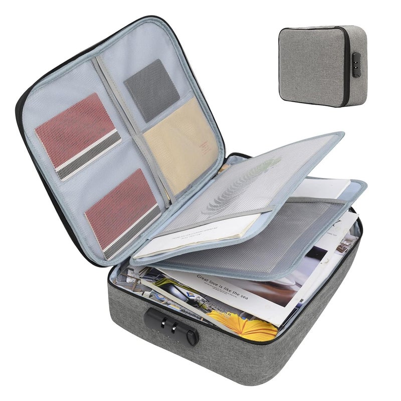 A4SHOP Premium Waterproof Document Organizer Bag | Lockable File Folder for Certificates, Passports, Travel Documents | Important Papers | Multi-Layer Storage Bag with Zipper | Handle (1 Pc) - Image 1