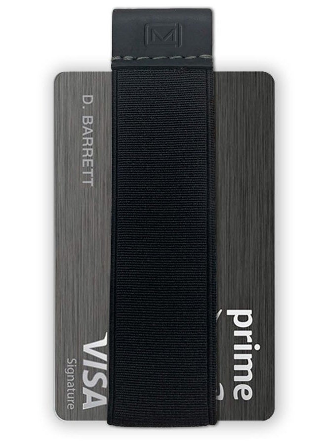 Modern Carry Quick Draw Minimalist Wallet for Men & Women, Elastic Band Minimal Credit Card Holder with Leather Tab, Business Card Holder, Money Clip Alternative (Black) (Black) - Image 1