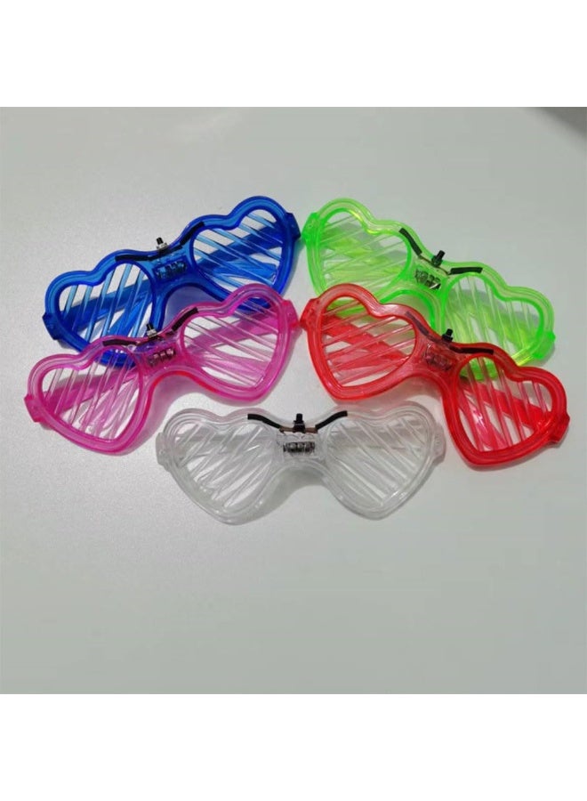 JZS Light-up LED Glasses, 5 Pack Glasses Heart Shape Toys Party Favors Glow In The Dark Party Favors Supplies - Image 2