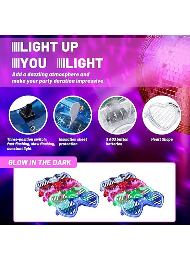 JZS Light-up LED Glasses, 5 Pack Glasses Heart Shape Toys Party Favors Glow In The Dark Party Favors Supplies - Image 3