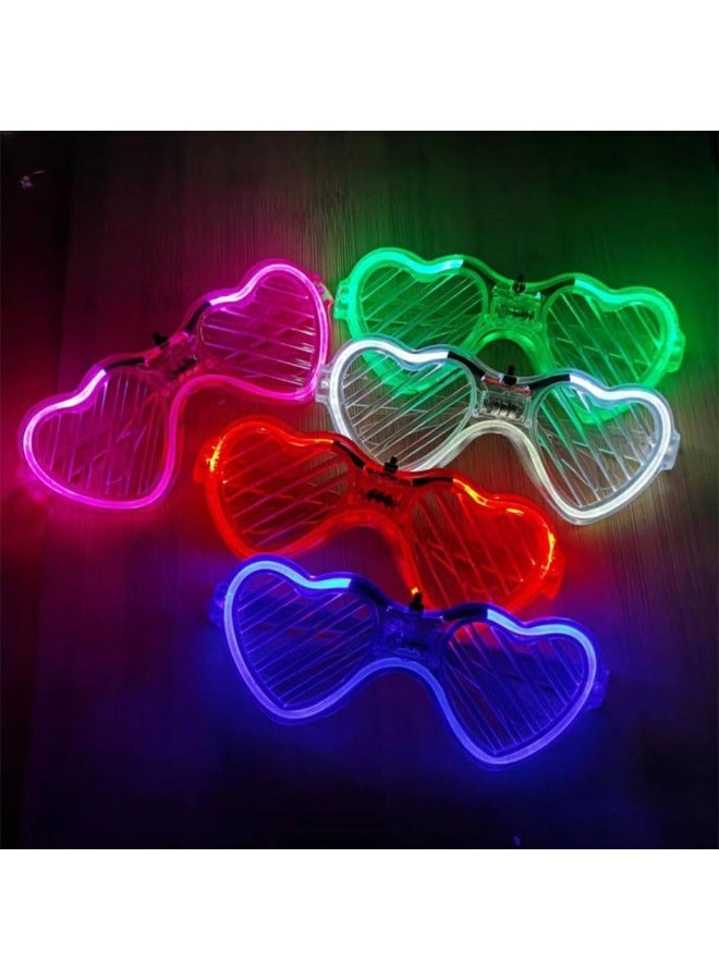 JZS Light-up LED Glasses, 5 Pack Glasses Heart Shape Toys Party Favors Glow In The Dark Party Favors Supplies - Image 4