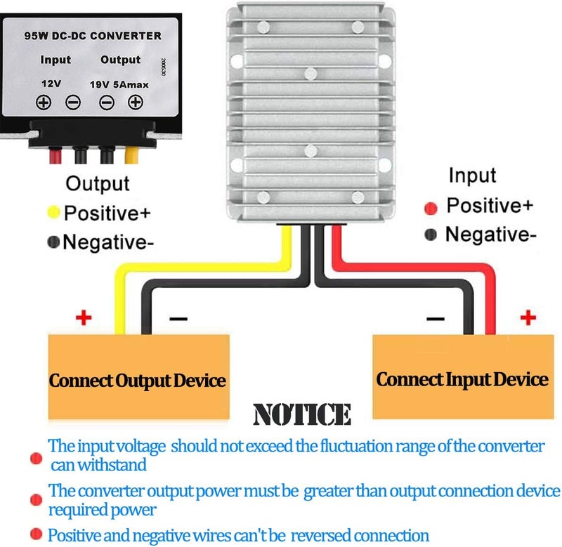 SUPERNIGHT DC Boost Converter DC 12V Step Up to 19V 5A 95W Waterproof Voltage Regulator for Golf Cart Club Car LED Strip Light - Image 4