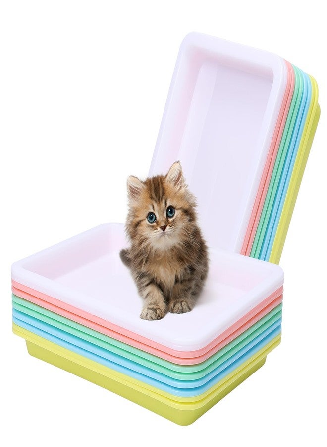 Mochalight 10 Pcs Travel Toilet Mini Litter Box,Plastic Portable Small Litter Pan Water Litter Box for Kittens Bunny Cat - Image 1