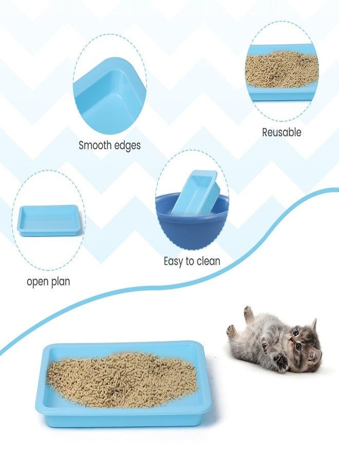 Mochalight 10 Pcs Travel Toilet Mini Litter Box,Plastic Portable Small Litter Pan Water Litter Box for Kittens Bunny Cat - Image 4