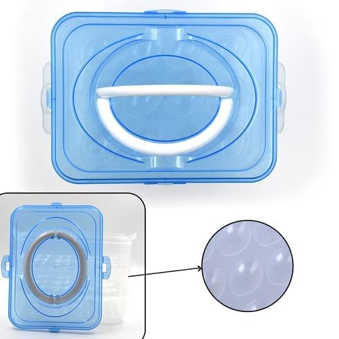 NETXE Egg storage basketEgg Storage Container for Kitchen and Dining Refrigerator Safe Egg Tray Container Egg Storage Basket for Fridge 3 LAYER 36 Grid Storage Box - Image 3