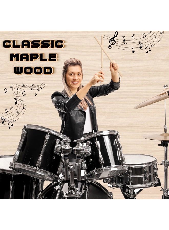 Lukmaa 24 Pairs 5B Drum Sticks Triangular Wood Tip Long Maple Drumsticks Classic Drumsticks Musical Instrument Percussion Accessories for Adults Kids - Image 4