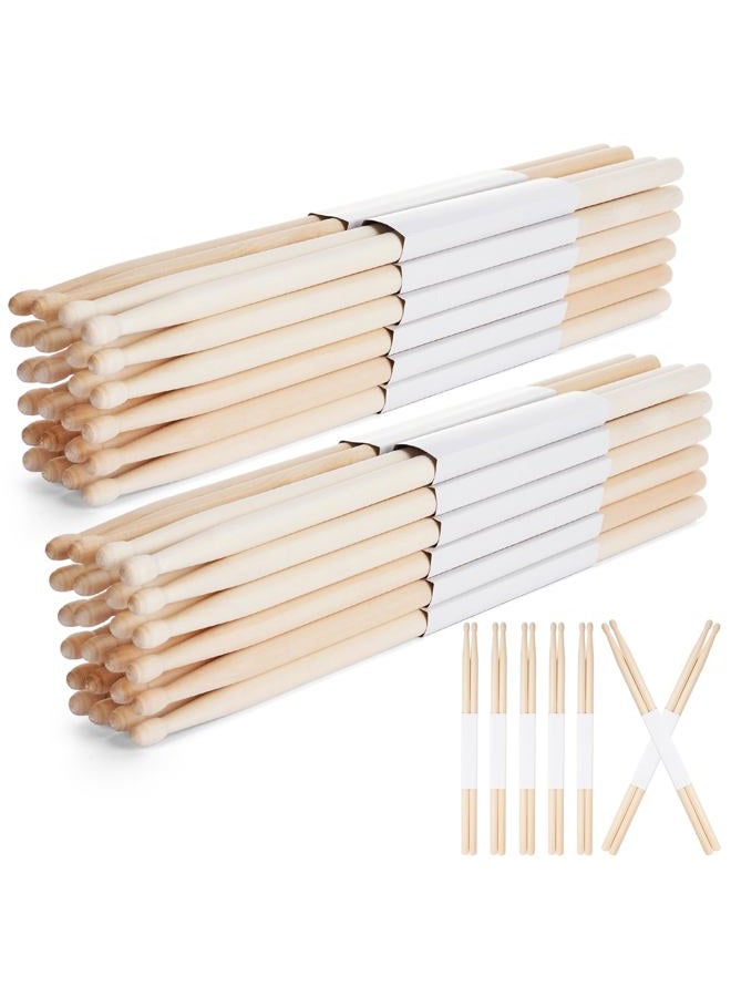 Lukmaa 24 Pairs 5B Drum Sticks Triangular Wood Tip Long Maple Drumsticks Classic Drumsticks Musical Instrument Percussion Accessories for Adults Kids - Image 1