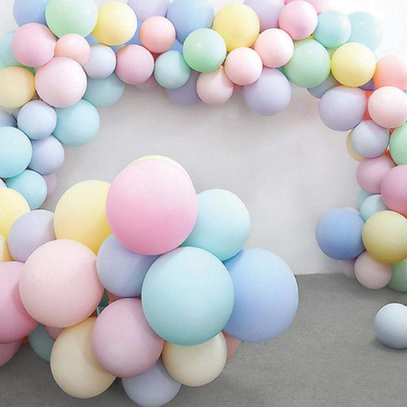 Evisha 50 pcs Mix Multicolour Pastel Colour 12" Balloons - Image 2