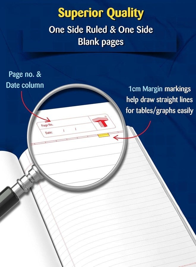 TARGET PUBLICATIONS Soft Brown Cover Small One Side Ruled & One Side Blank/Unruled Notebooks | 172 Pages A5 Size | 18 cm x 24 cm Approx | Pack of 6 Books | GSM 57 - Image 5