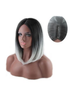 Excefore Dark Roots Highlights Bob Wigs, Short Straight Ombre Synthetic Hair Wigs for Women  - Image 4