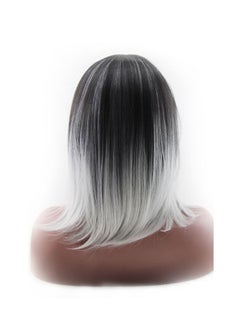 Excefore Dark Roots Highlights Bob Wigs, Short Straight Ombre Synthetic Hair Wigs for Women  - Image 3