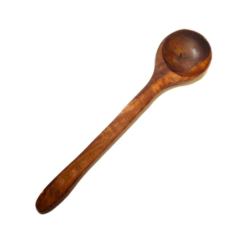 A2Z Appliances Store Wood Round Cooking Spoon 33 cm Long Handle Ladle Korean Hot Pot Spatula Cooking Serving Stirring HeatResistant Serving and Stirring Utensil  - Image 2