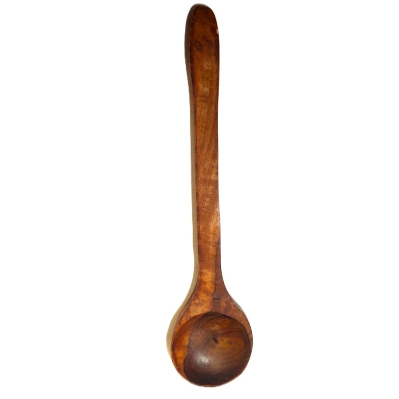A2Z Appliances Store Wood Round Cooking Spoon 33 cm Long Handle Ladle Korean Hot Pot Spatula Cooking Serving Stirring HeatResistant Serving and Stirring Utensil  - Image 5