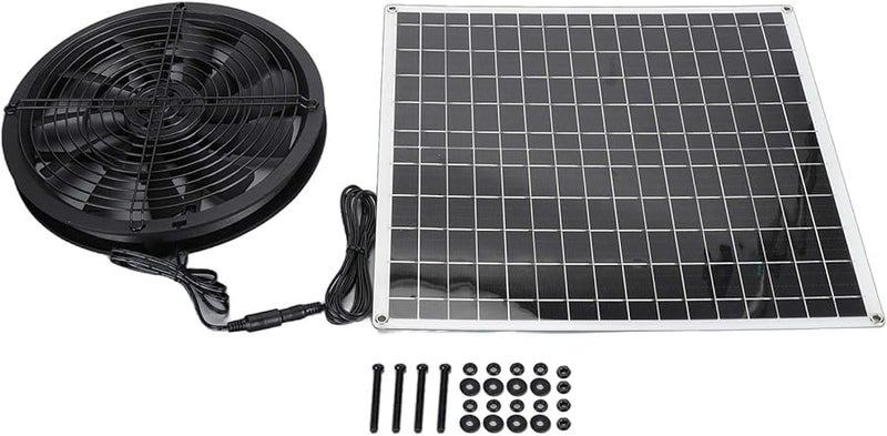 Solar Powered Ventilation Fan 20W ABS Blades 25cm Airflow For Chicken Coop Barn Greenhouse - Image 2